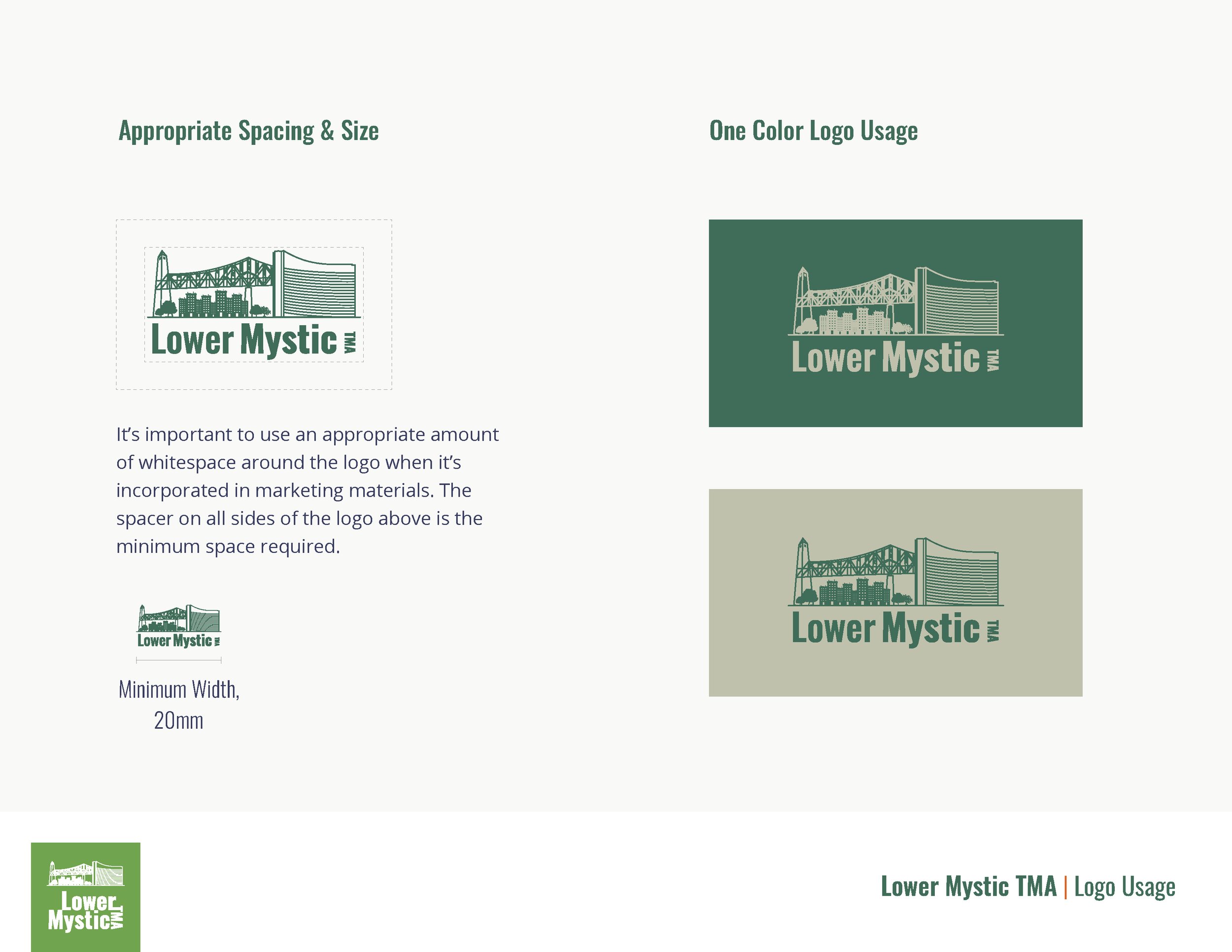 Lower Mystic TMA Logo Usage by Hunter Design Studio