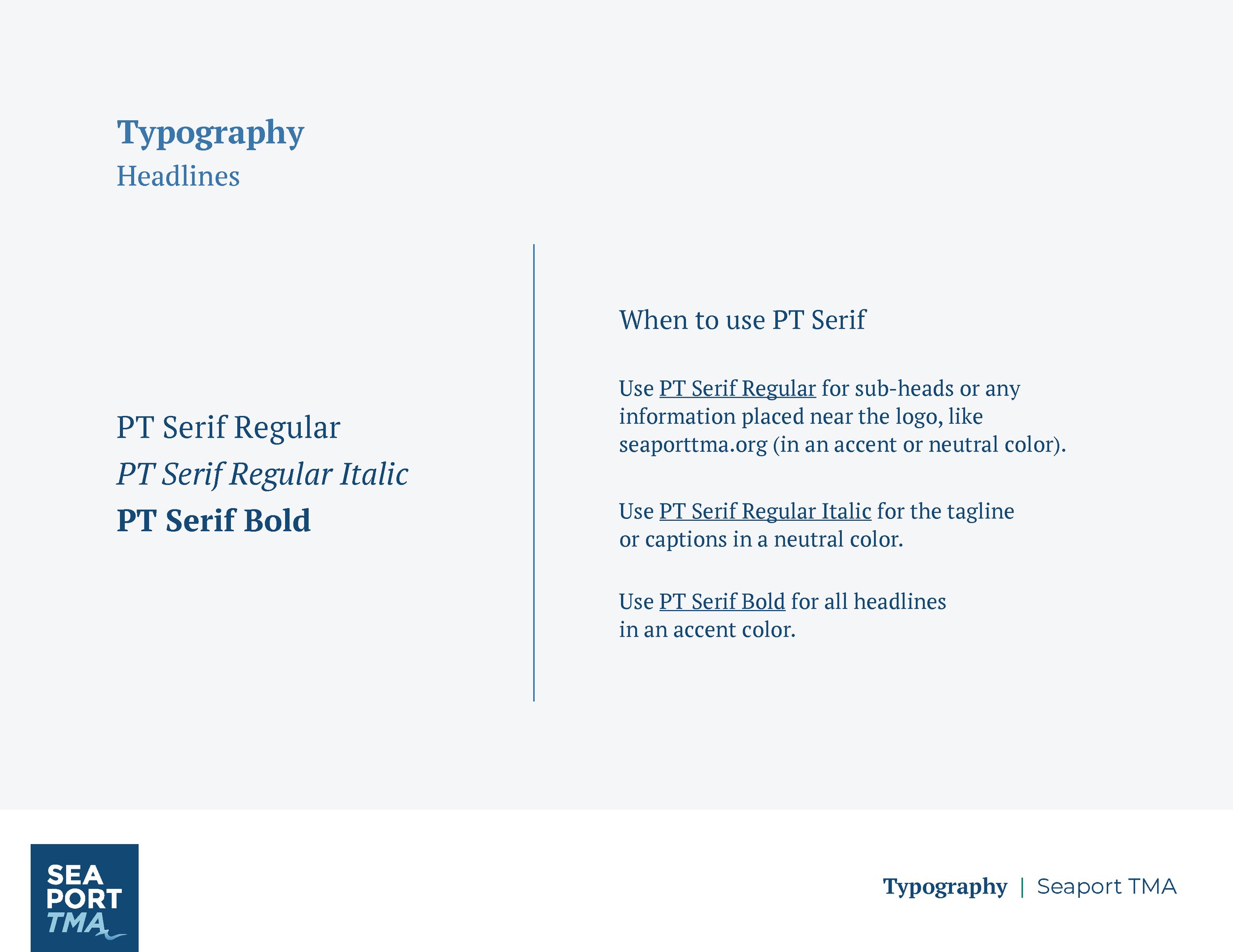 Seaport Transportation Management Typography