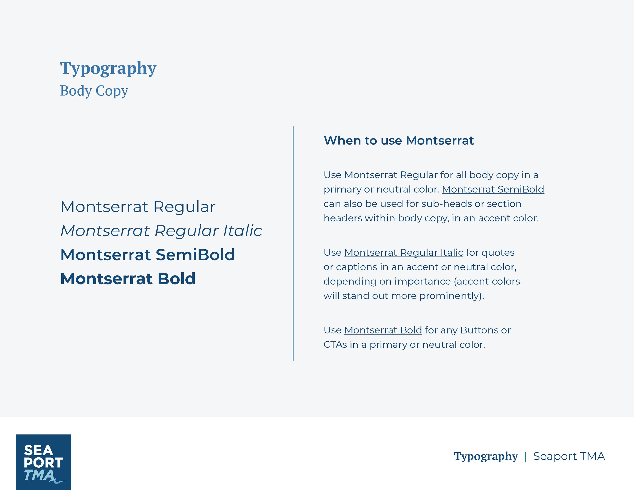 Seaport Transportation Management Typography