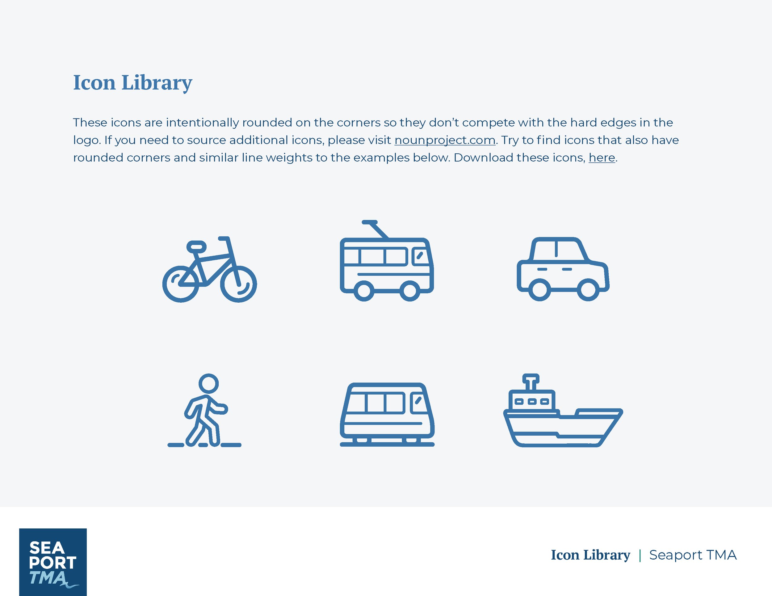 Seaport Transportation Management Icon Library