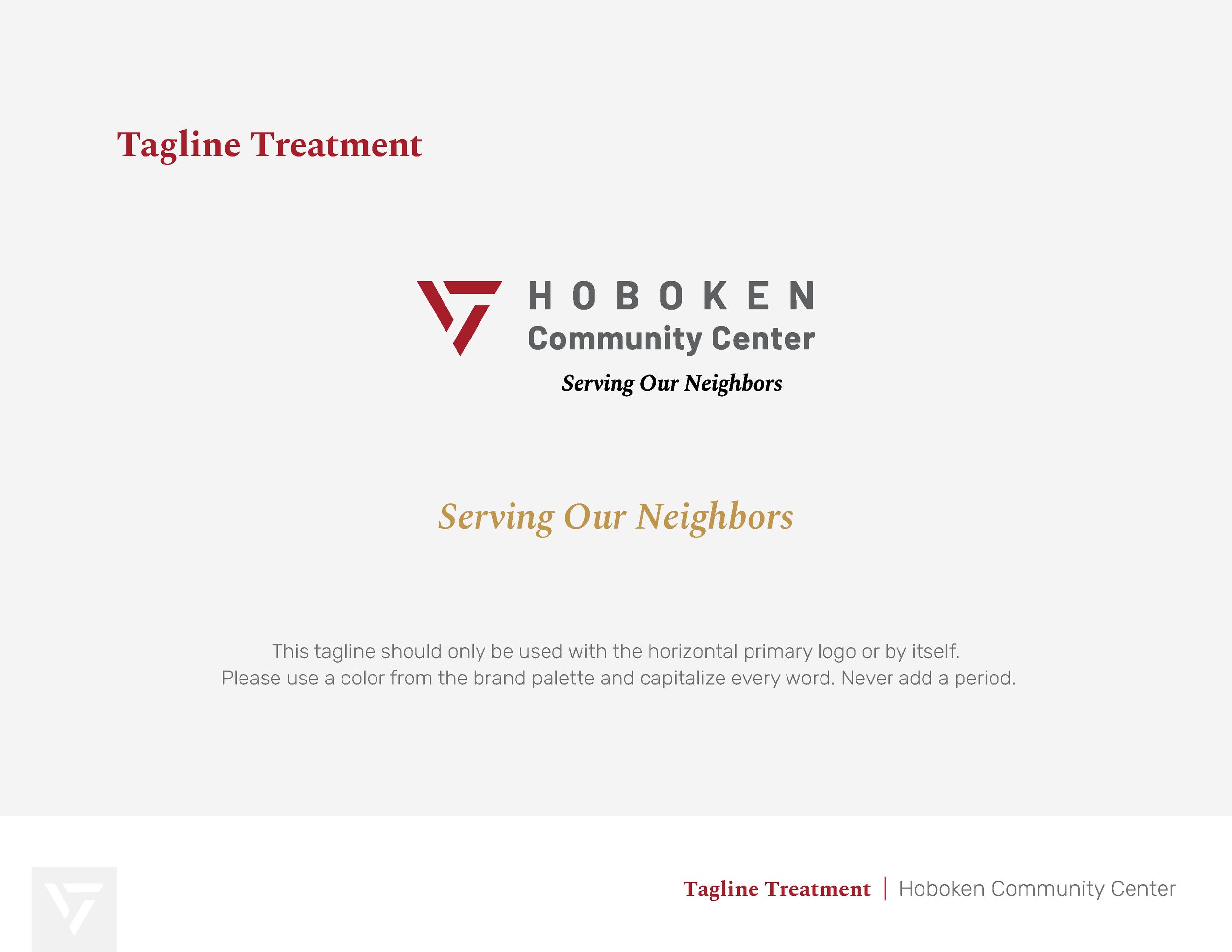Hoboken Community Center Logo Tagline Treatment