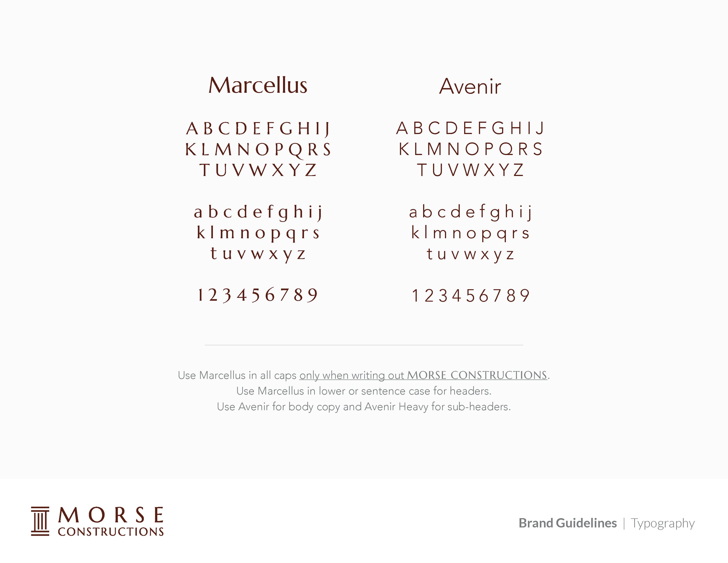 Morse Constructions Brand Fonts