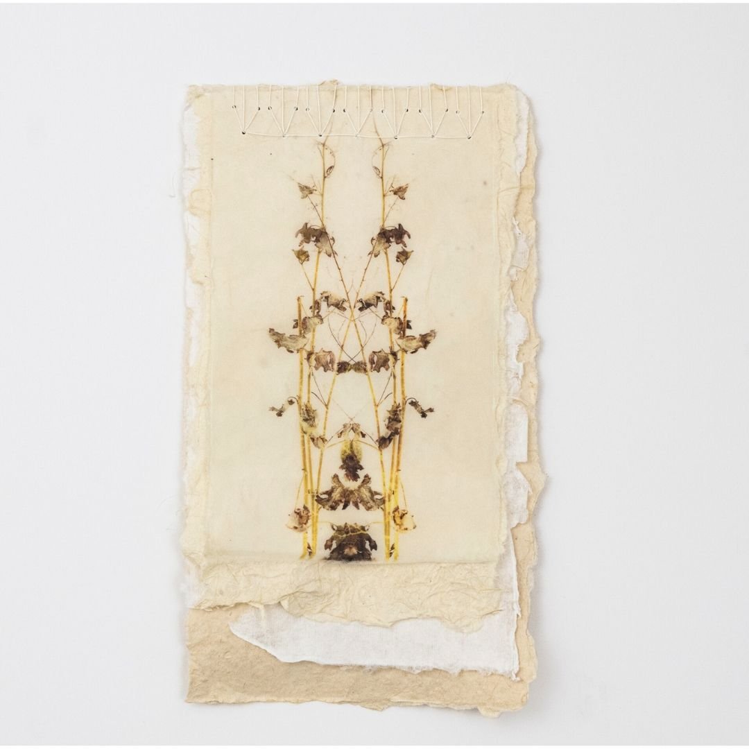 Grounded in Energy&quot; - Japanese Stab Binding, handmade papers, beeswax, and pigment print. 

The concept of energy is on my mind quite a bit lately. What contributes to physical energy, emotional energy, and mental energy? What pulls us in the ot