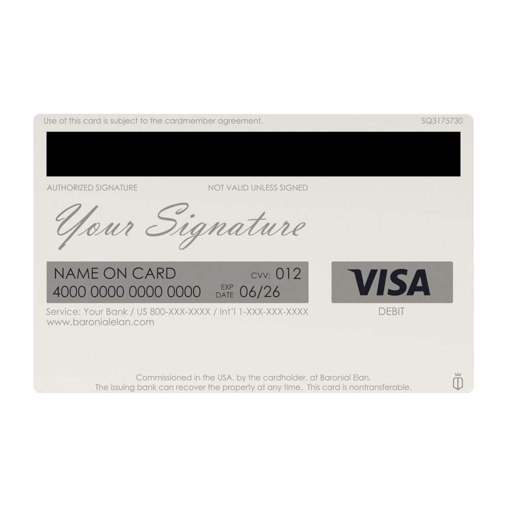 Baronial Vuitton, Custom Metal Credit Card