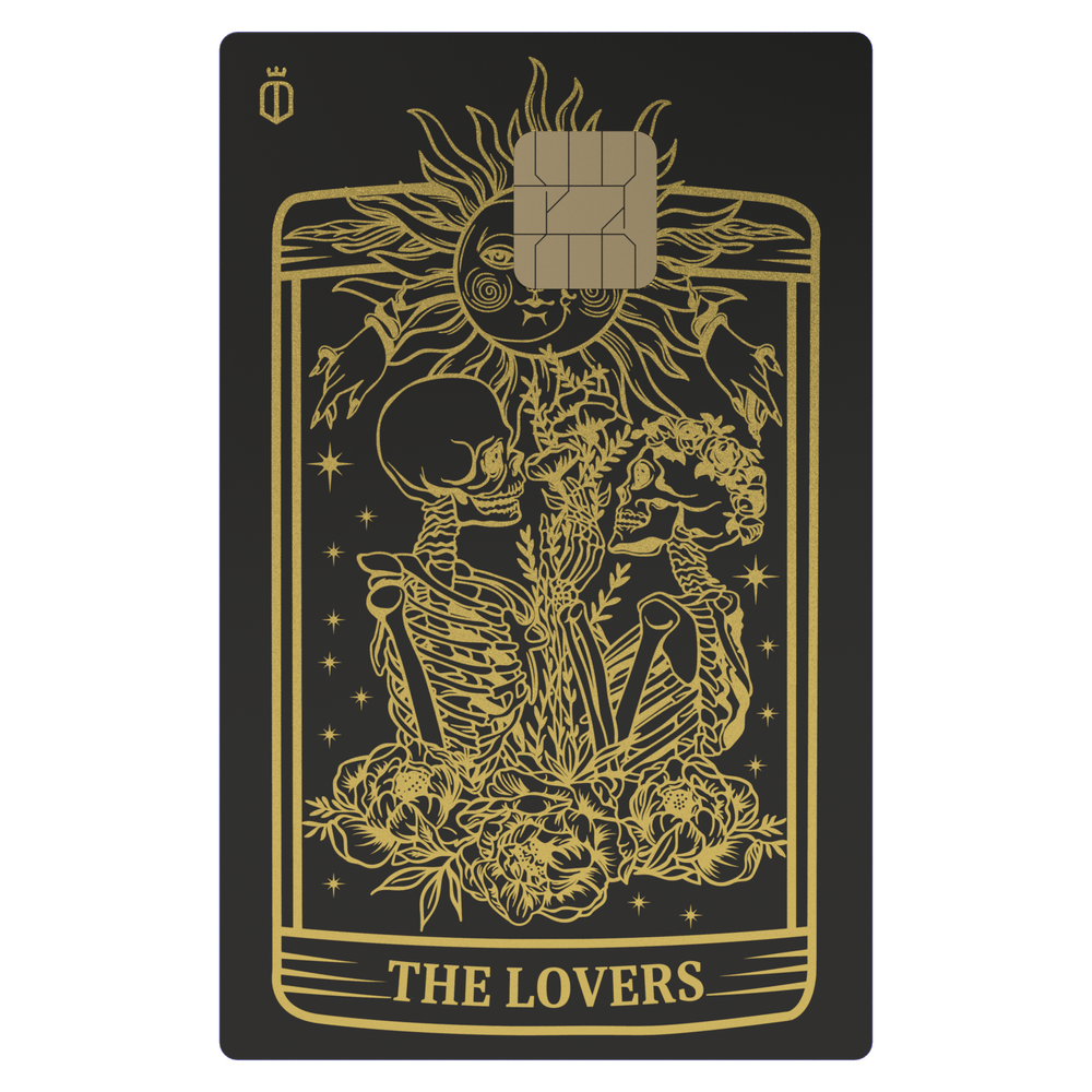 The Lovers Matte Metallic Tarot Card Sticker