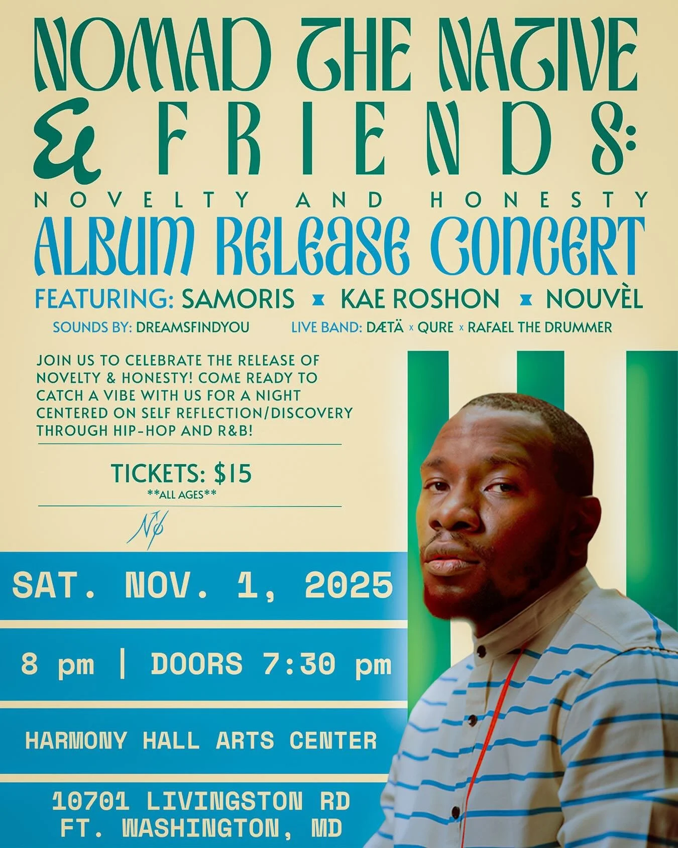 Dropping my album Novelty And Honesty this month AND sharing the whole experience of it live. Plus I got some friends along for the vibe. Grab a ticket in my bio 🔗 or at the door!