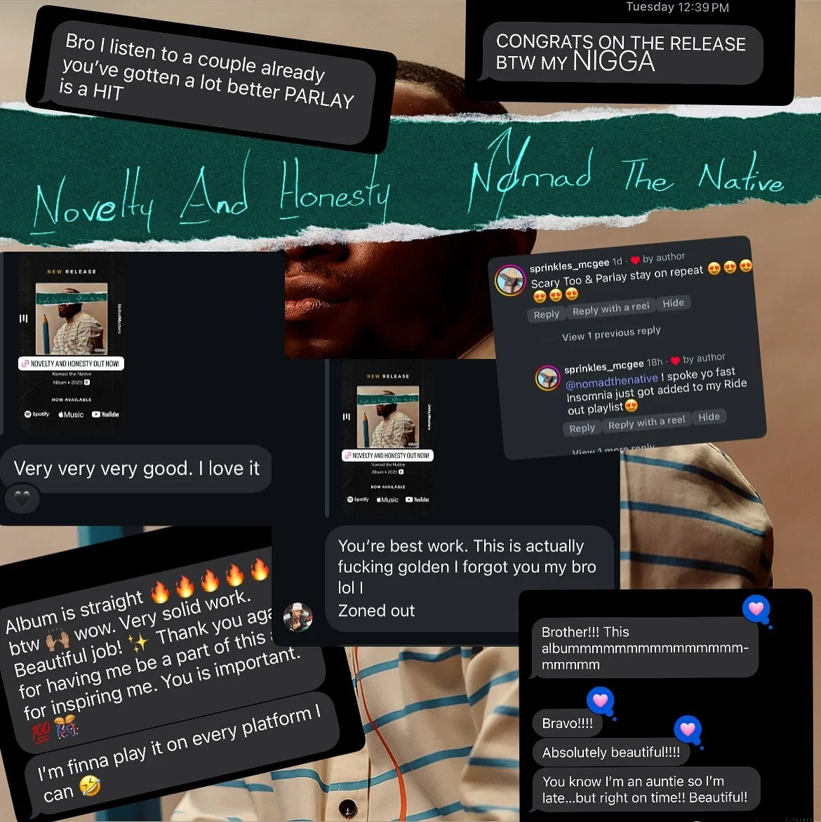 all I truly care about is saying something with my art that connects to real life for me and those that listen.