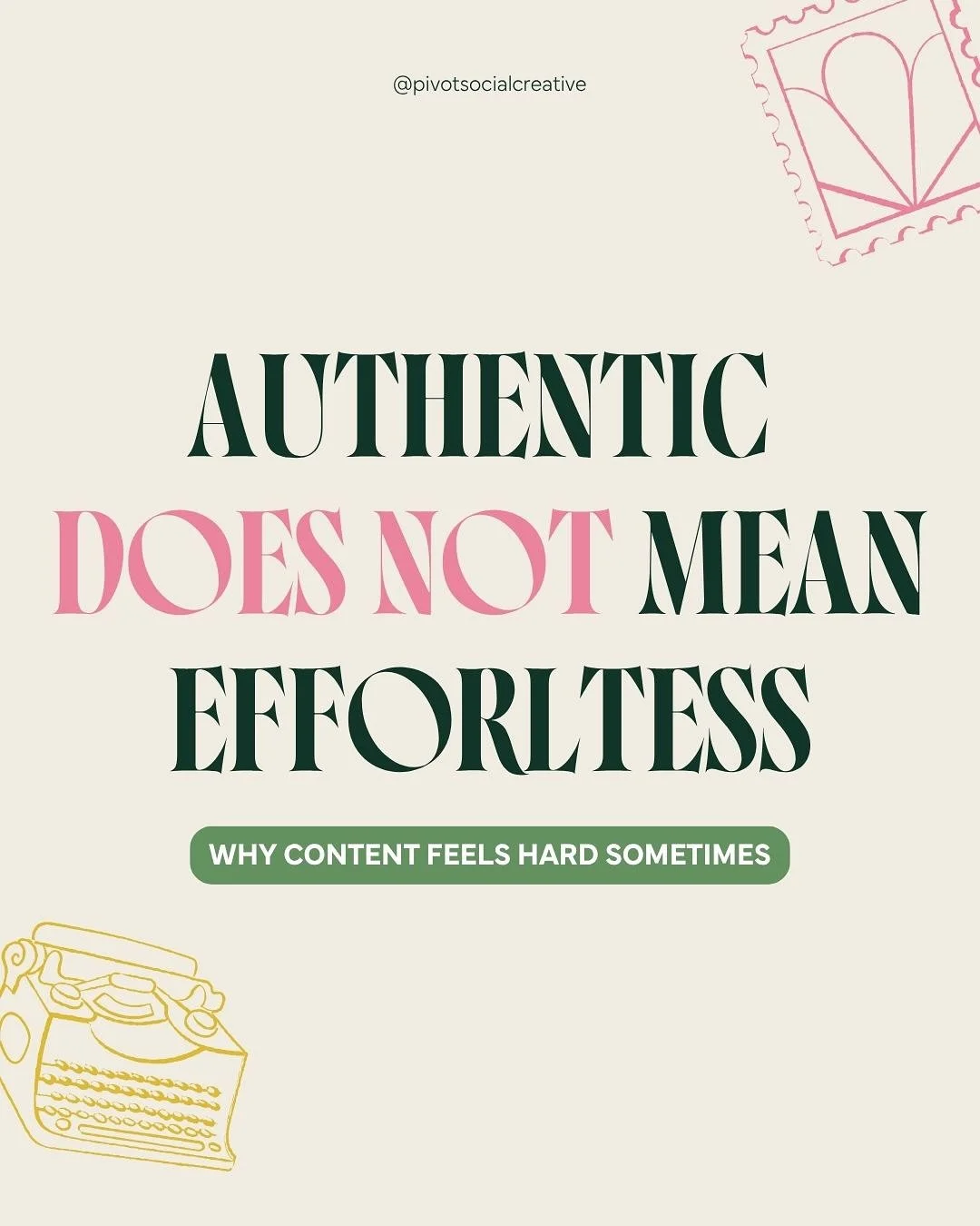 There&rsquo;s soooo much pressure to make content feel easy.🫠 Like if it&rsquo;s *really* aligned it should just pour out of you. 

But that&rsquo;s just not how it works for most of us. Especially when you actually care about what you&rsquo;re tryi