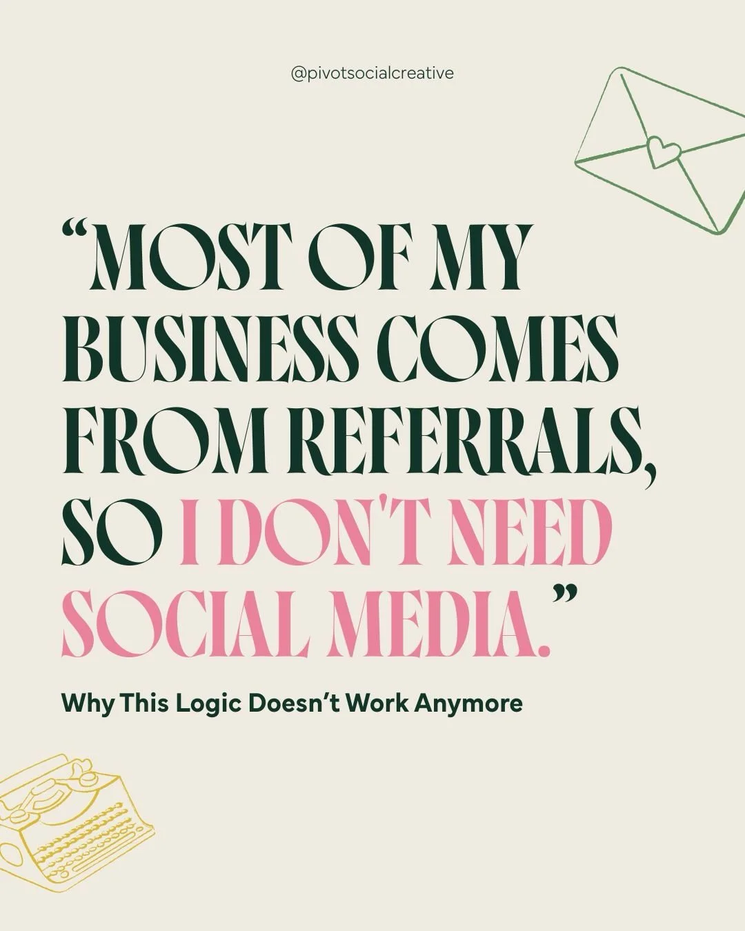 Pretending social media doesn&rsquo;t matter just because it&rsquo;s not bringing you cold leads is where soooo many small businesses go wrong.👇🏼

If your business has been coasting on referrals for years, I genuinely love that for you. 🫶🏼 But it