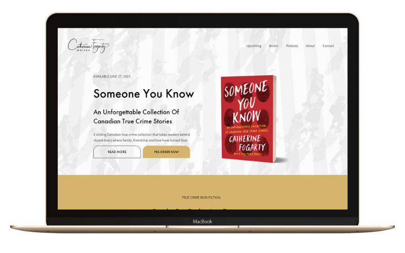 Catherine Fogarty true crime author website design by Meet Cute Design
