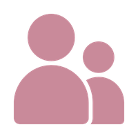 Pink two person silhouette icon