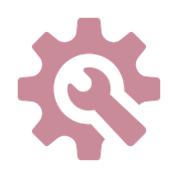 Pink gear and wrench icon