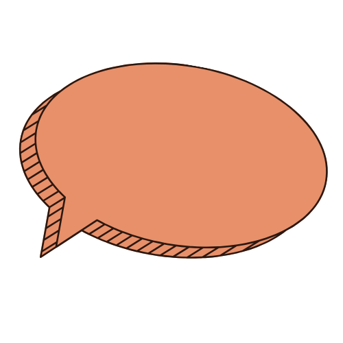 Orange cartoon speech bubble icon