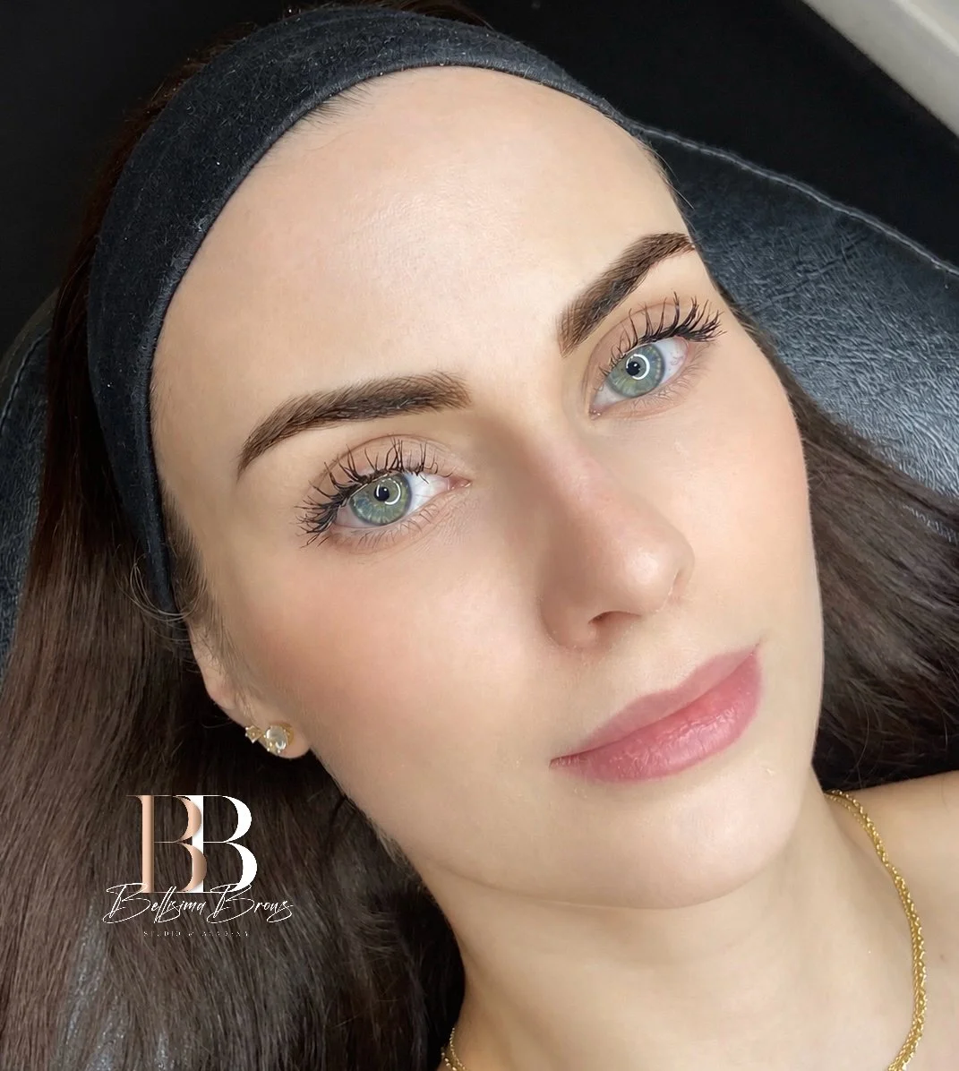 Soft Powder Brows with smooth, evenly shaded definition and a natural makeup finish by Bellisima Brows in Manhattan, NYC.