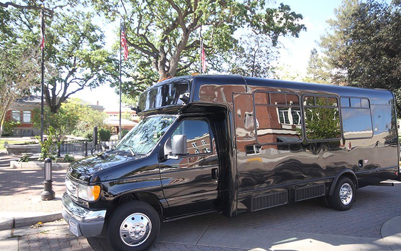 Black Executive Limo Bus Seats 18