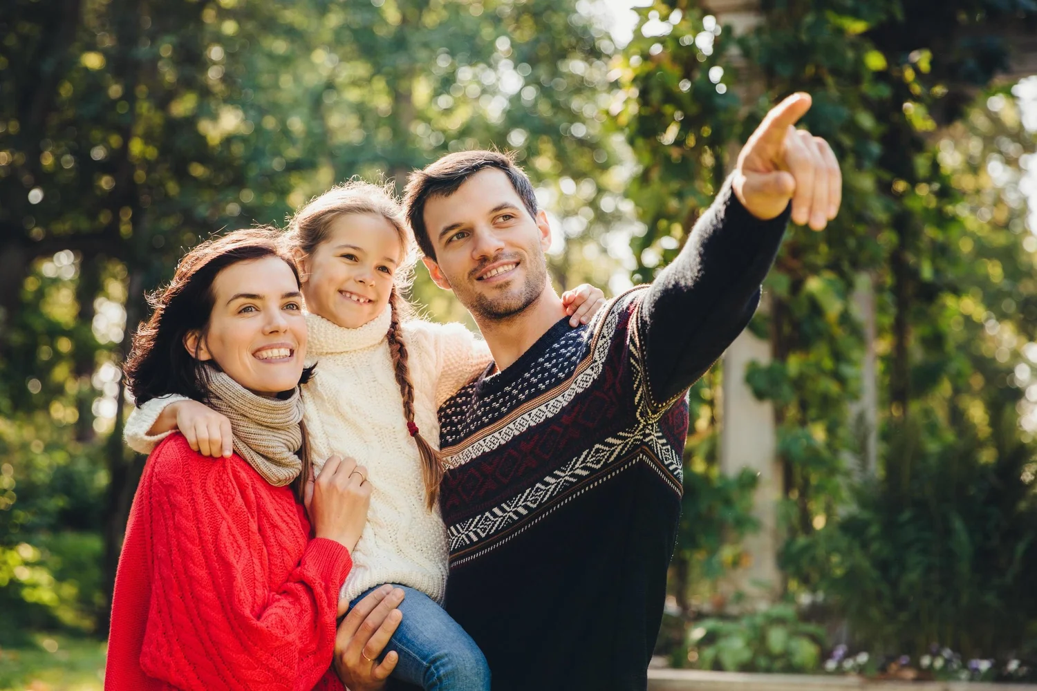 A family outdoors together