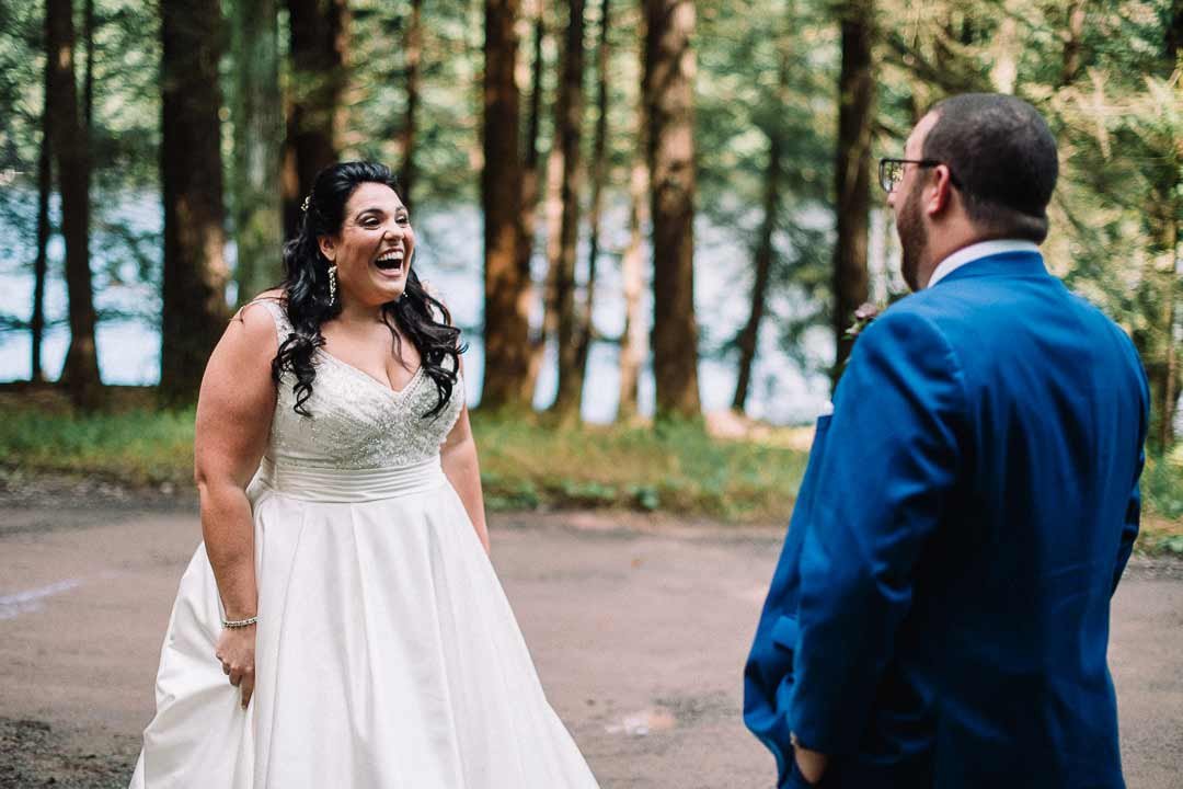 First Look | Pocono Lake Preserve Wedding by DPNAK Events and Nina Lily Photography