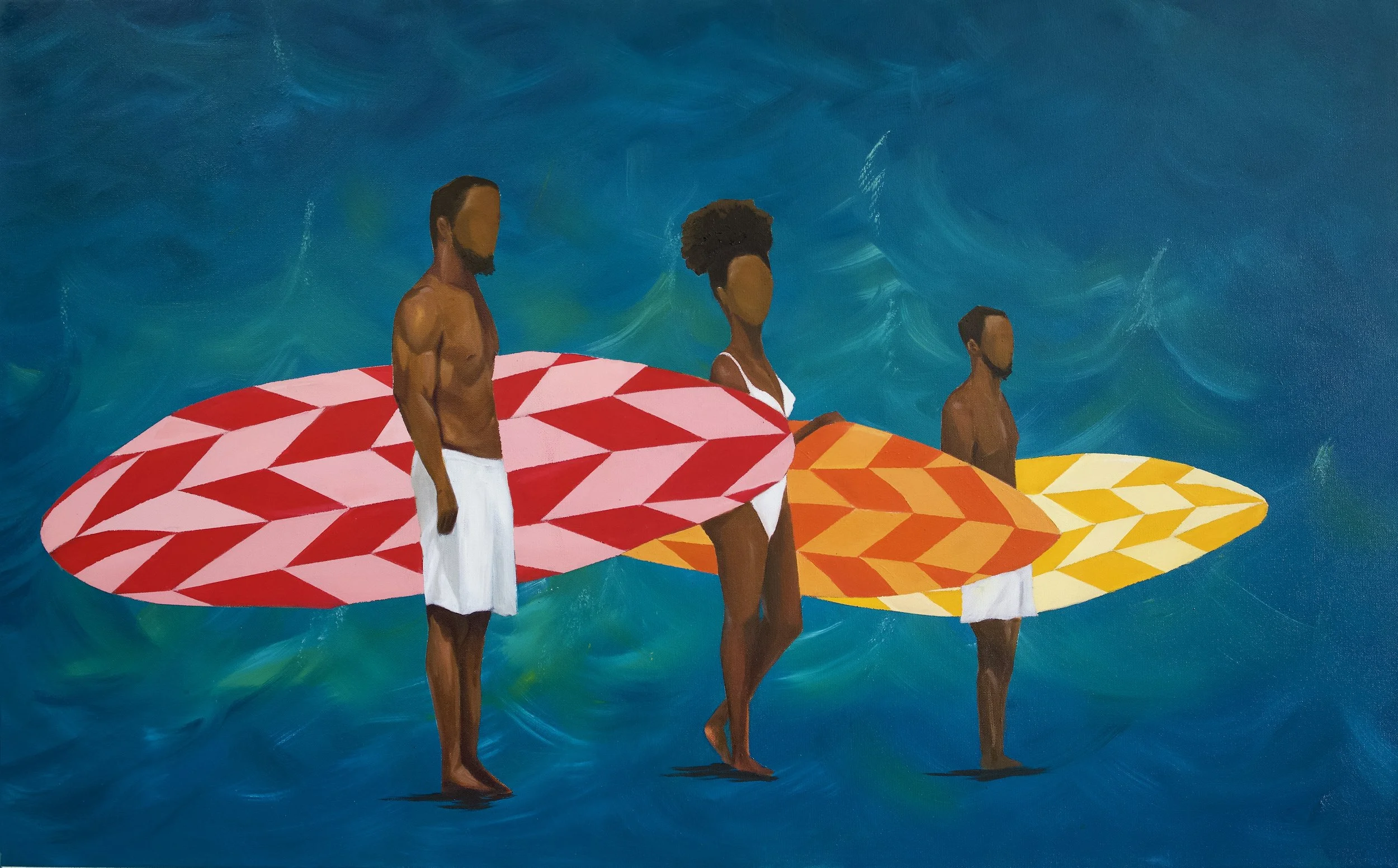 "Afro Surf" 
Year: 2023, Size: 30 x 48 inches