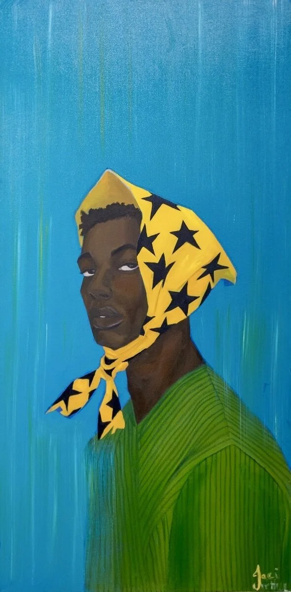 "Yellow Bandana" 
Year: 2023, Size: 28 x 48 inches