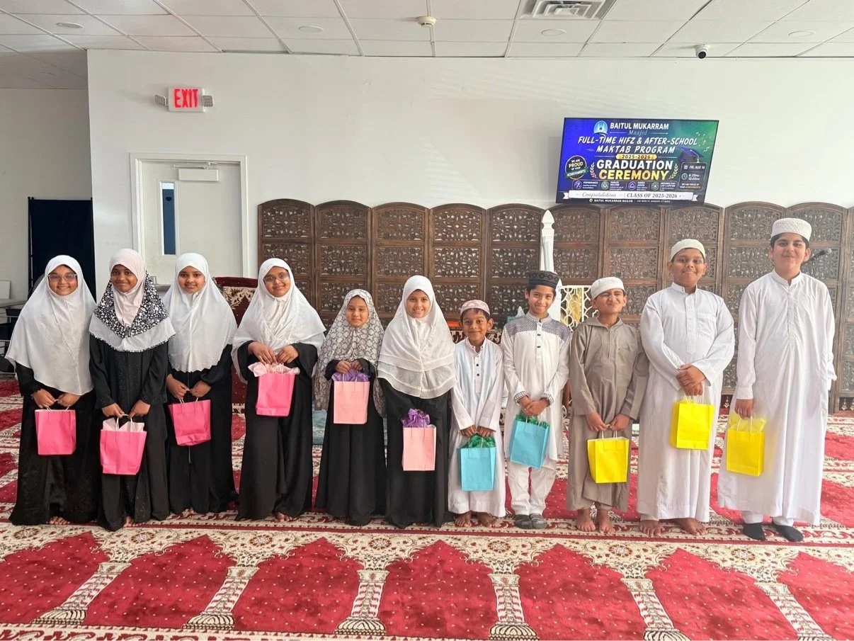 Hifz and Maktab graduation celebration at Baitul Mukarram Masjid in Danbury, CT