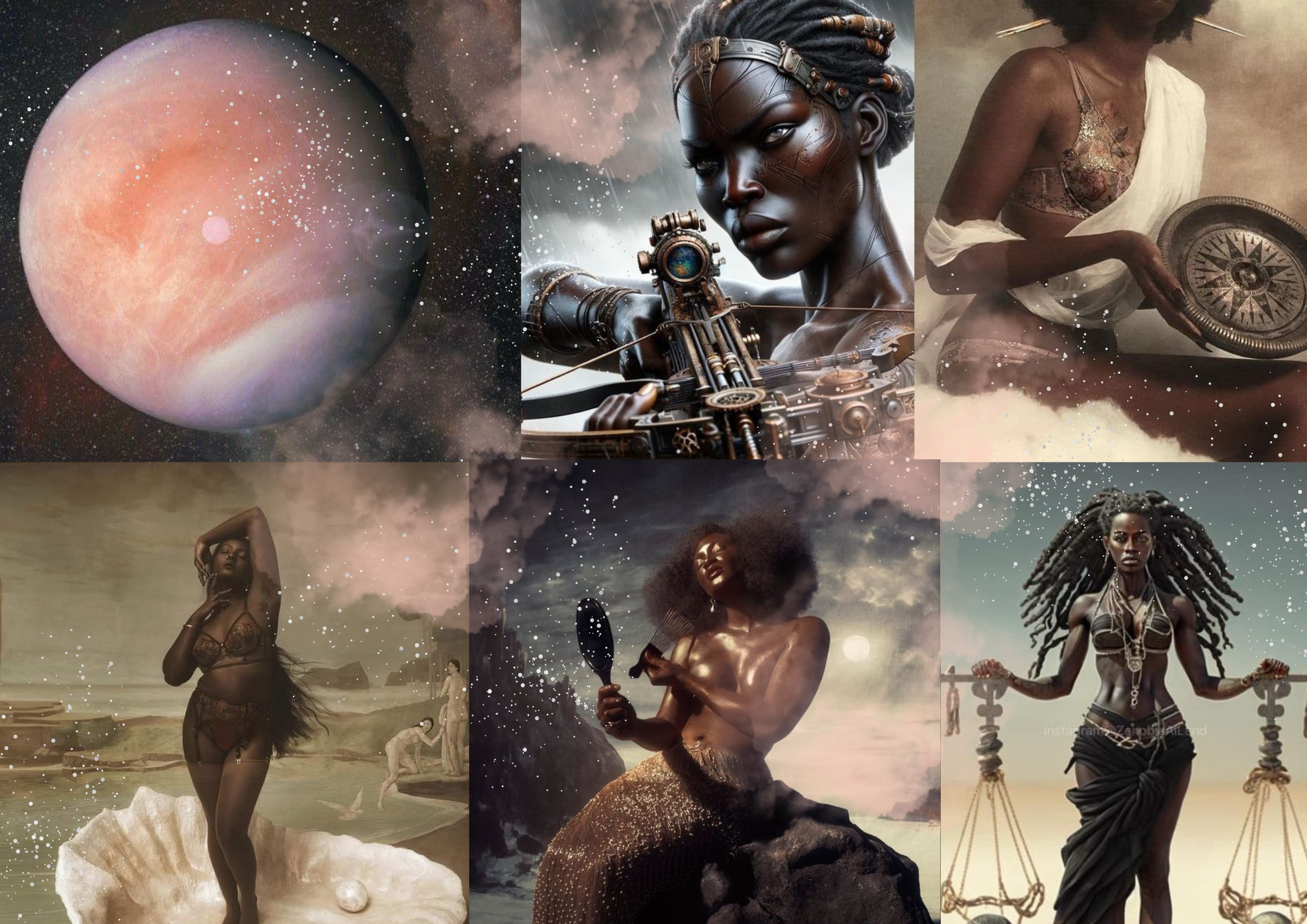 a collage of images that represent the many version of the Venus archetype