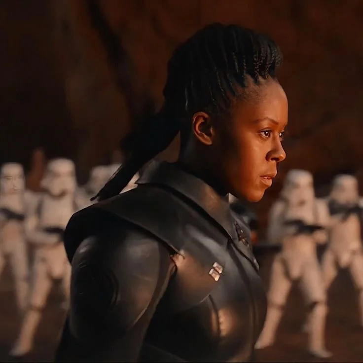 an image of Moses Ingram who plays Reva Sevander in the Star Wars show "Obi Wan Kenobi"