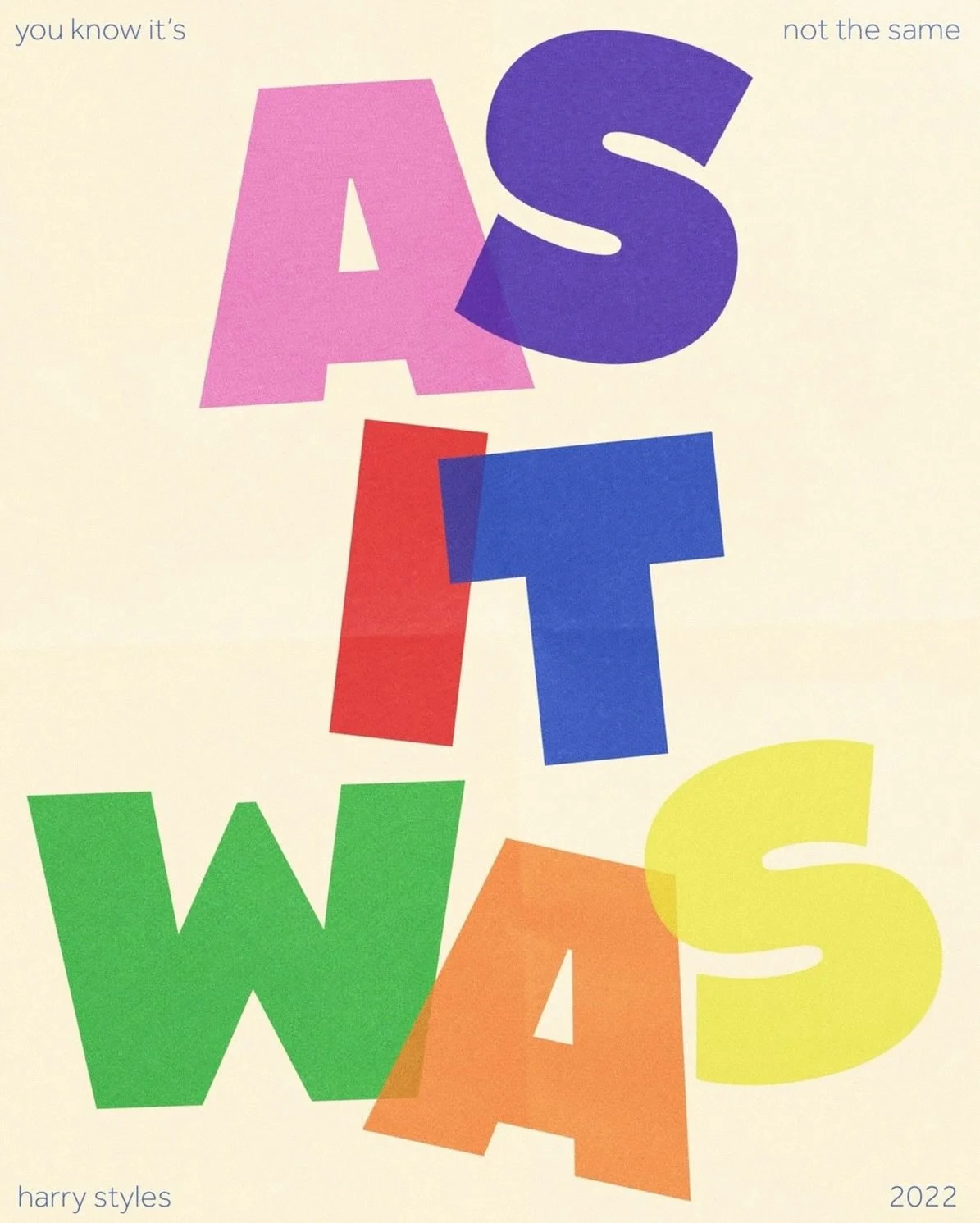 4 year anniversary of As It Was&hellip;.that&rsquo;s definitely an April Fool&rsquo;s joke right??? RIGHT?? ⭐️🏠
&bull;
&bull;
&bull;
#graphicdesign #harrystyles #womenoftype @womenoftype @harrystyles @hshq #harryshouse #kissallthetimediscooccasional