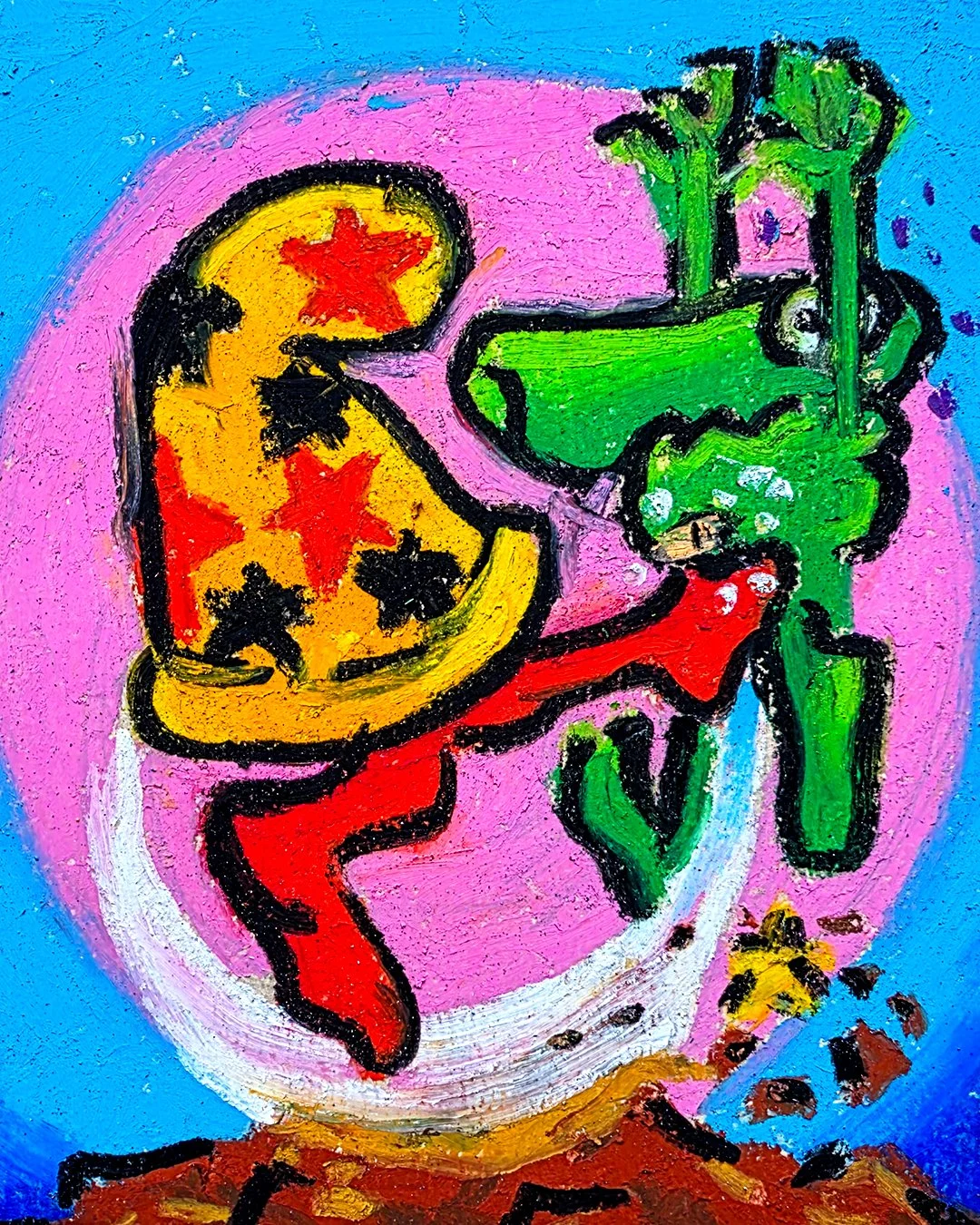 That's Life
Oil stick on paper (varnished)
150mm x 150mm
