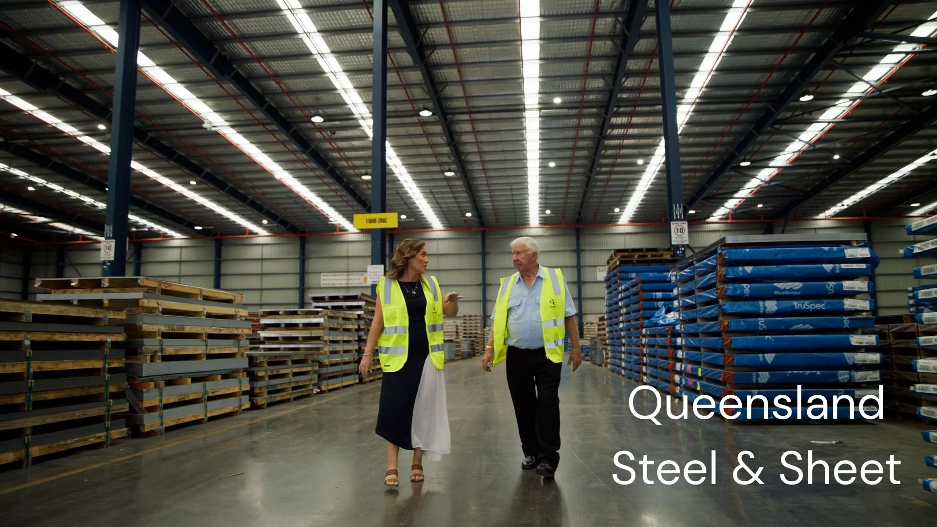 Queensland Steel & Sheet warehouse shoot — industrial video production, SMITHFLX