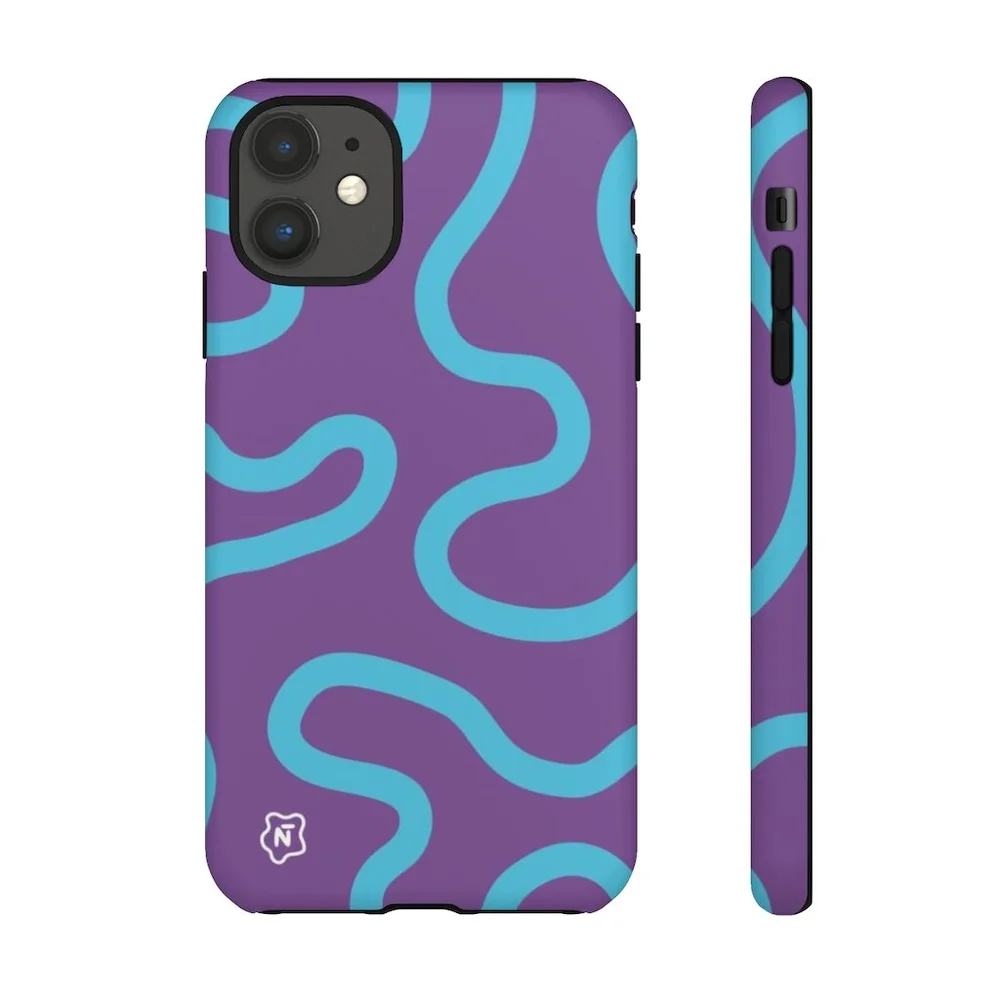 Purple & Blue Squiggle Tough Phone Case  November Tango