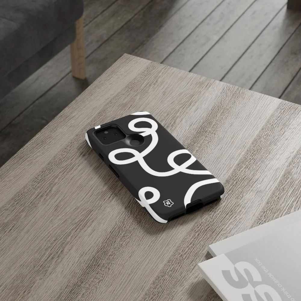 Black & White Squiggle Tough Phone Case  November Tango