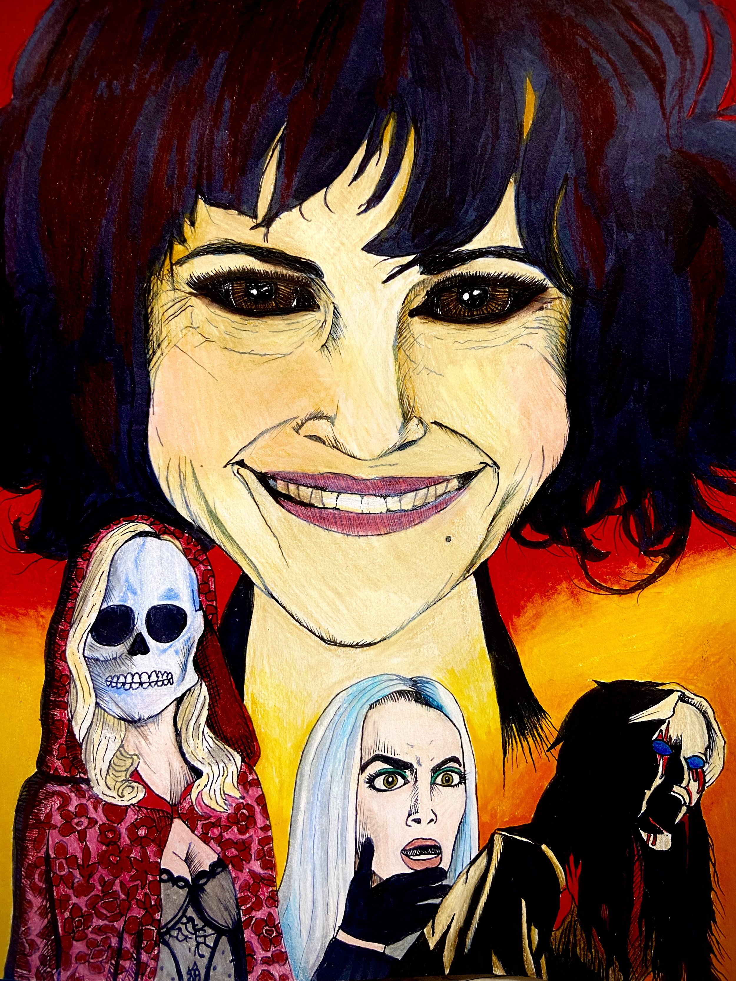 The Fall of the House of Usher Fan Art (Colored Pencil and Ink, 2023)