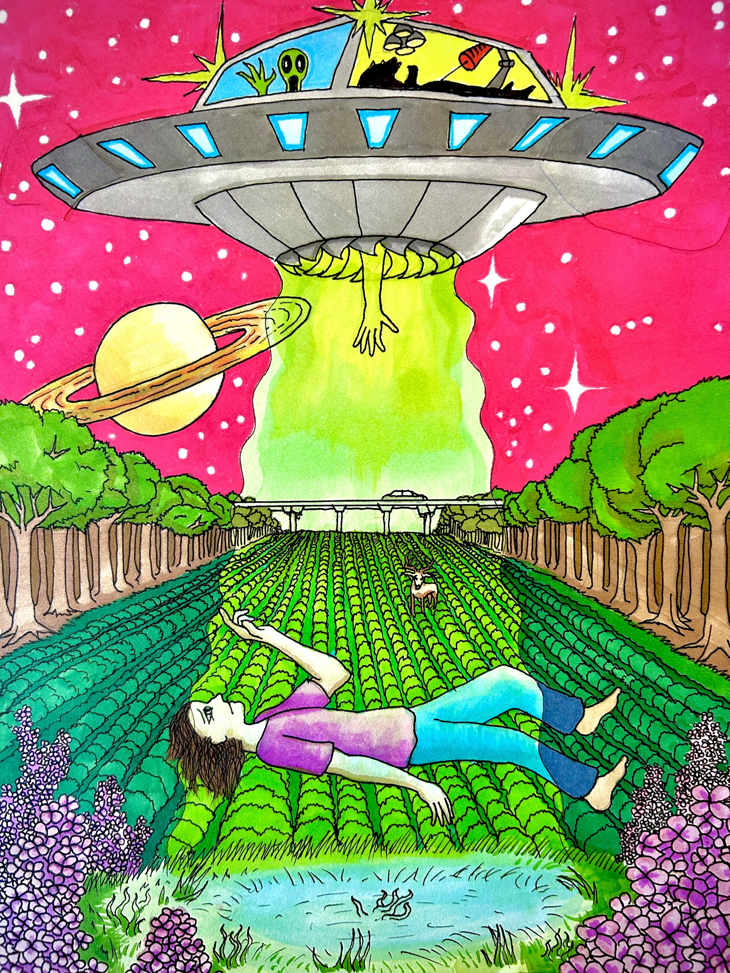 Cosmic Love (Brush Marker and Ink, 2024)