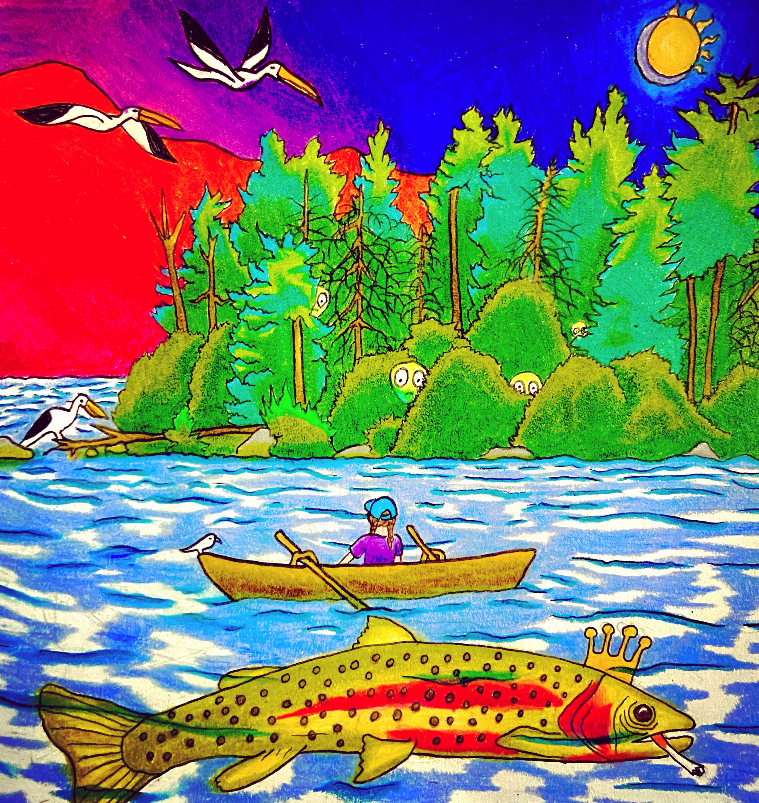 Kayak (Colored Pencil and Ink, 2023)