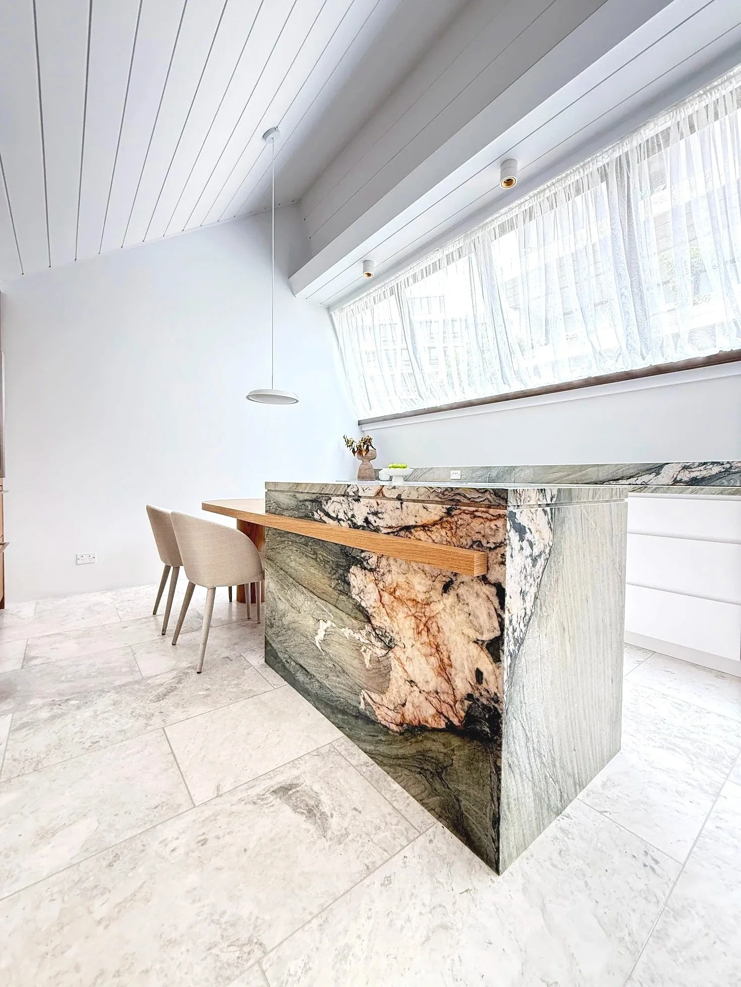 natural stone kitchen bench