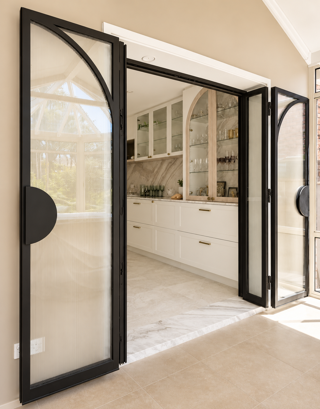 Alfords Point Kitchen and Stainless Steel Doors enter to conservotry.png