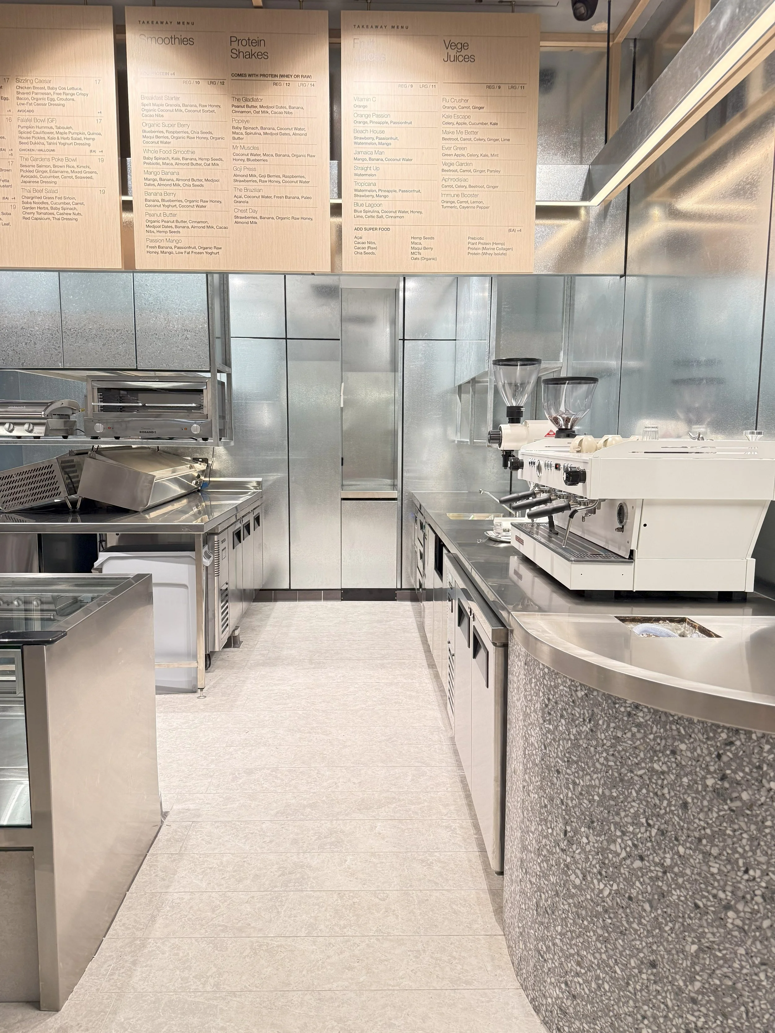 Completed shopfront for The Gardens café fit-out in Sydney CBD