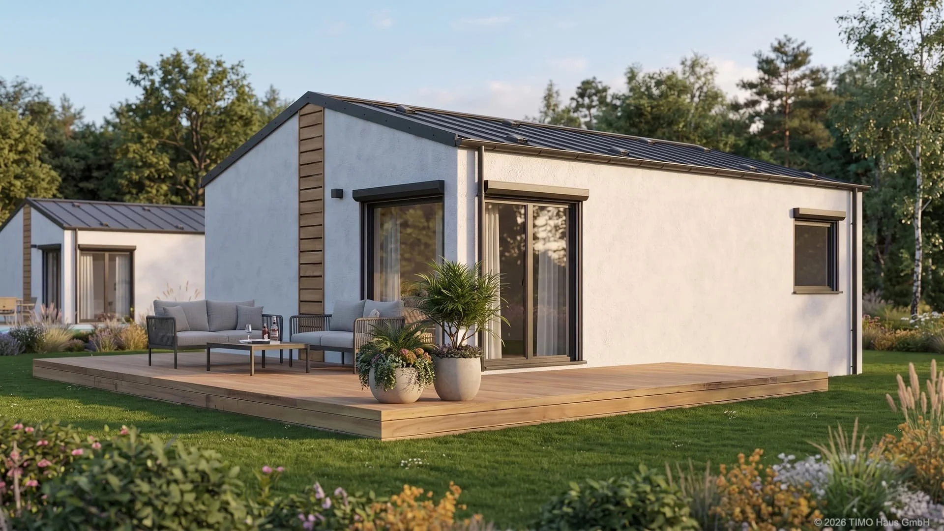 Modulhaus von TIMO Haus. Visualisierung.