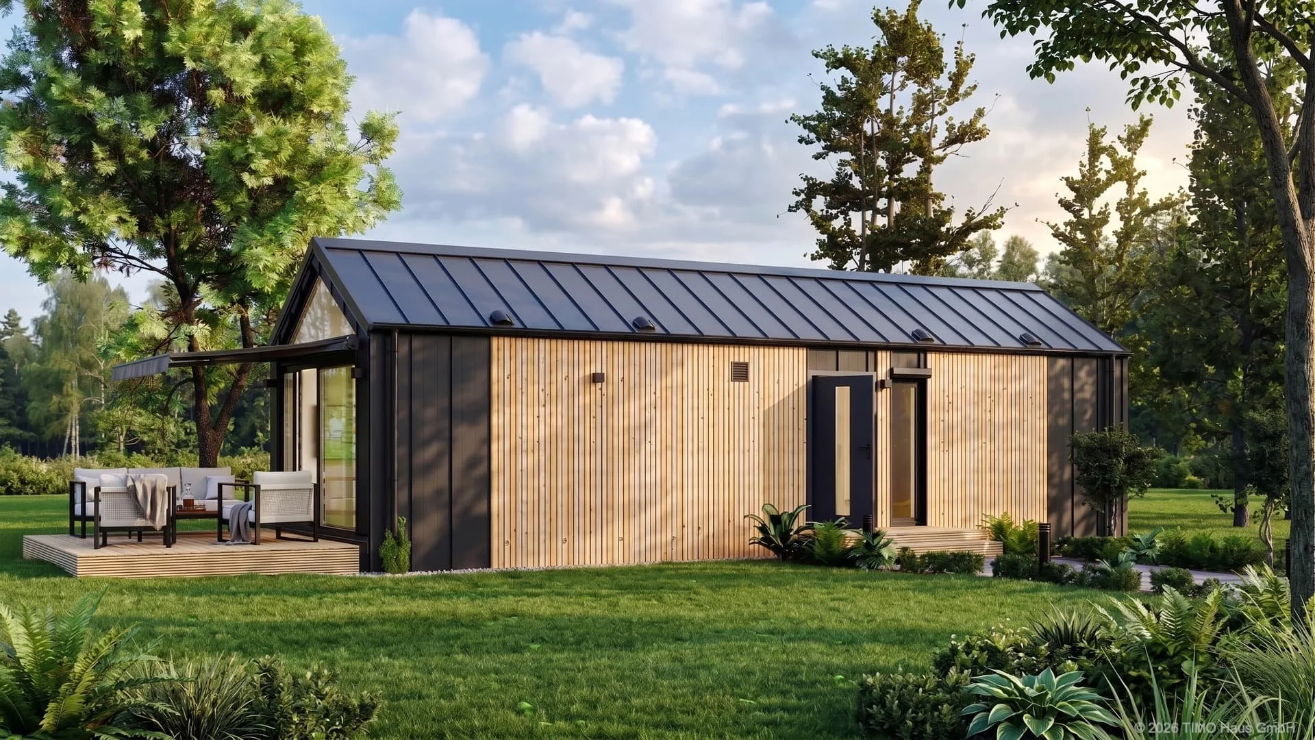 Modulhaus von TIMO Haus. Visualisierung.