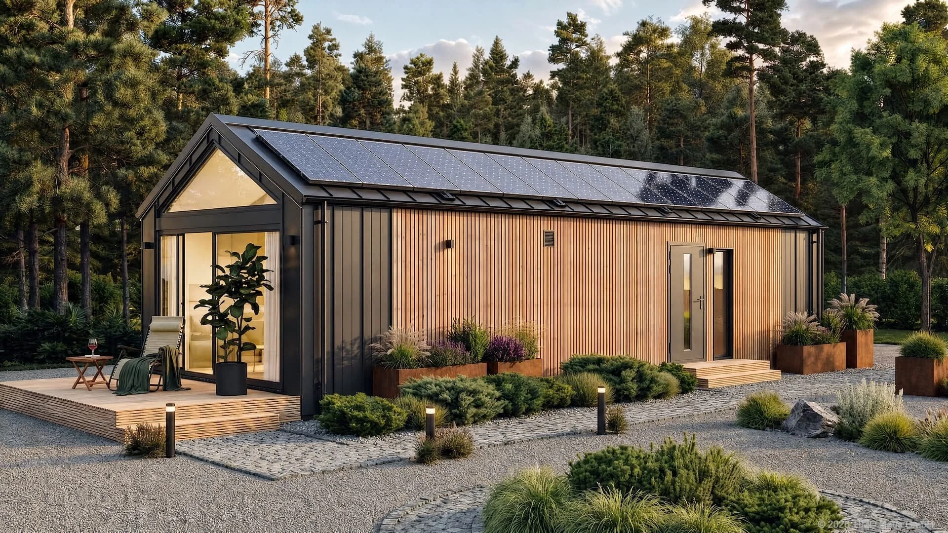 Modulhaus von TIMO Haus. Visualisierung.