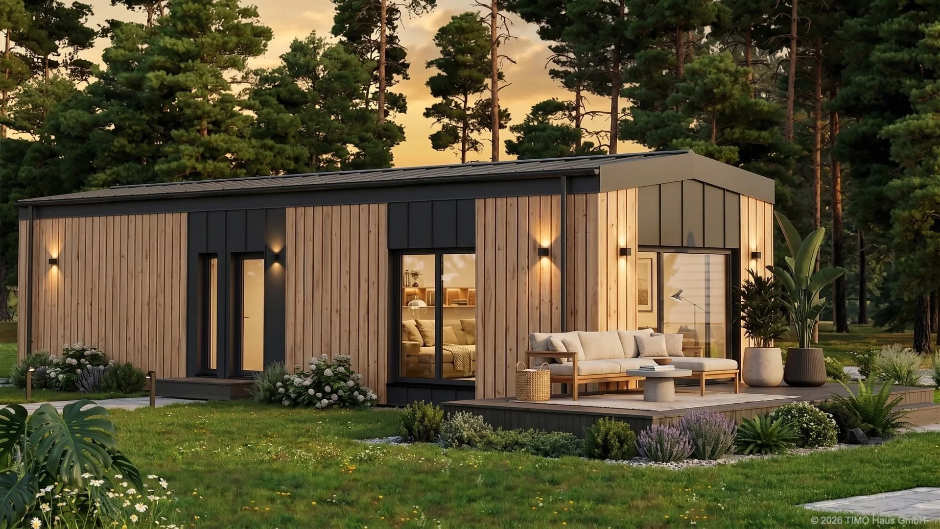 Tiny House zum dauerhaften Wohnen. Visualisierung.