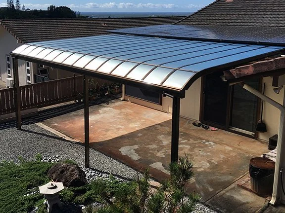 patio cover with rounded egde