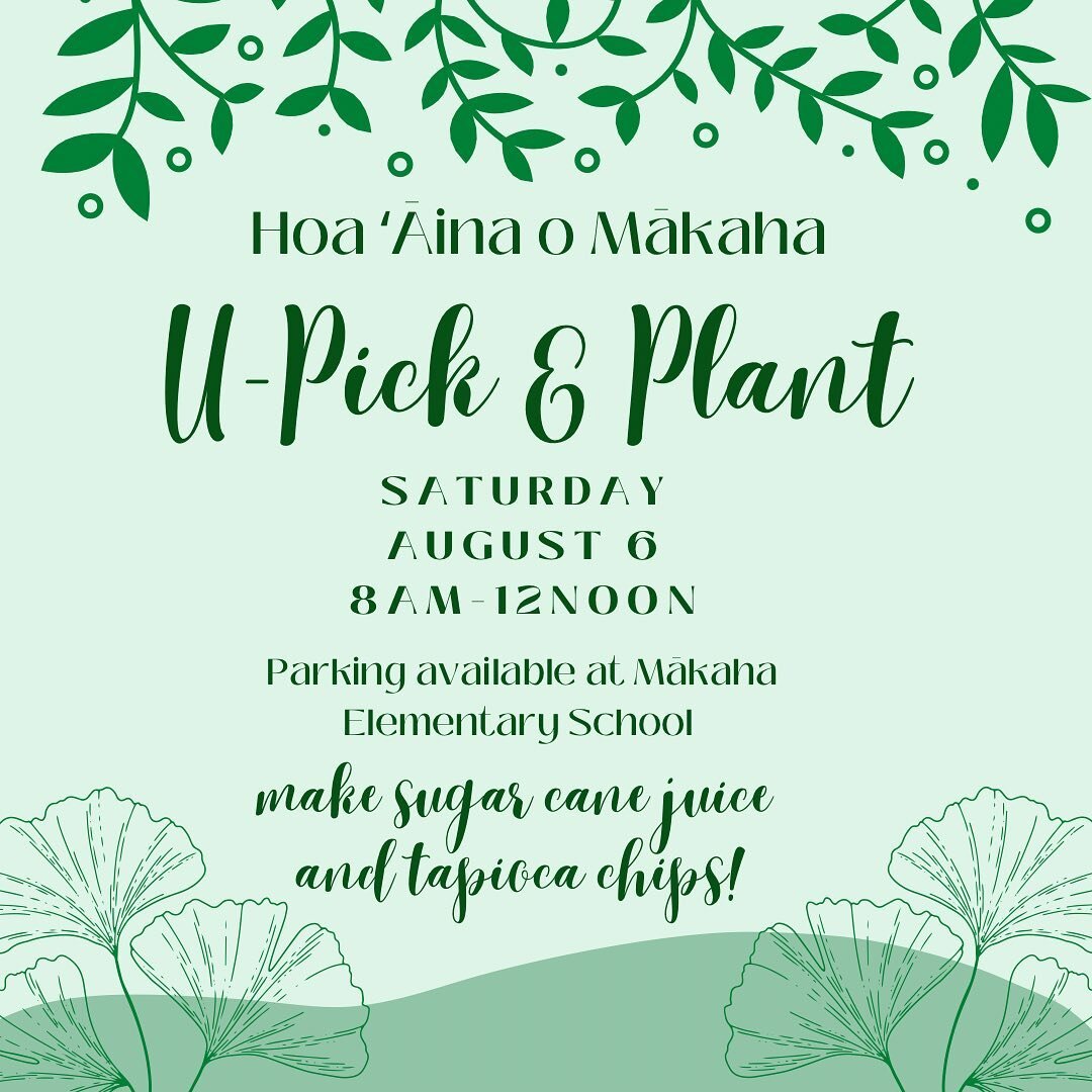 join us this Saturday for our next U-Pick and Plant! We&rsquo;ll be making sugar cane juice and tapioca chips