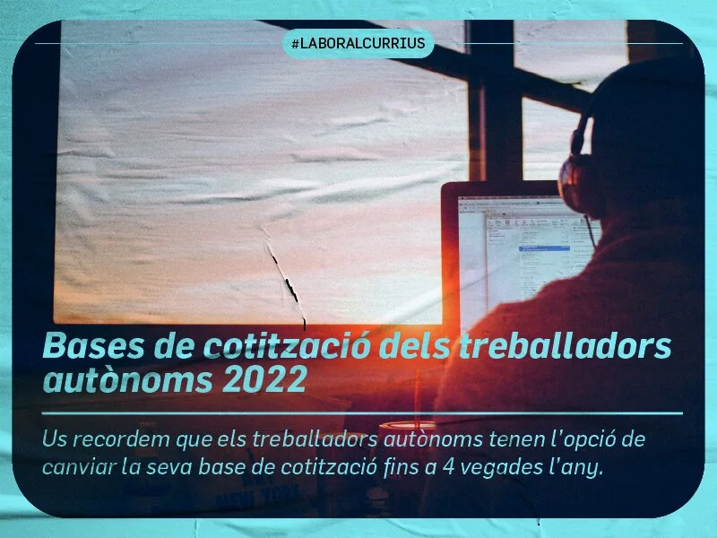 Bases de cotització dels treballadors autònoms 2022