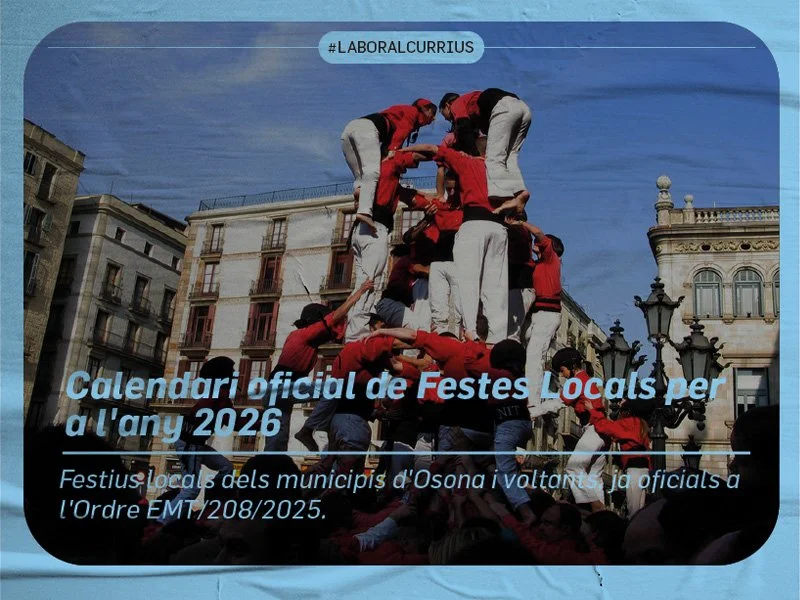 Calendari oficial de Festes Locals per a l'any 2026