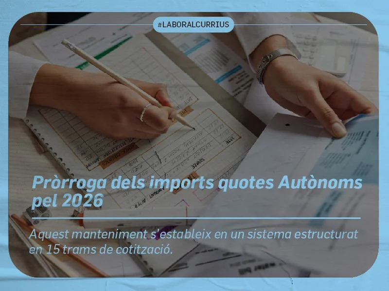 Pròrroga dels imports quotes Autònoms pel 2026