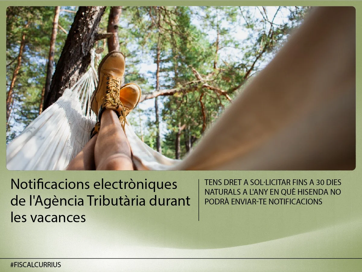 Notificacions electròniques de l'Agència Tributària durant les vacances: aprofita els dies de cortesia
