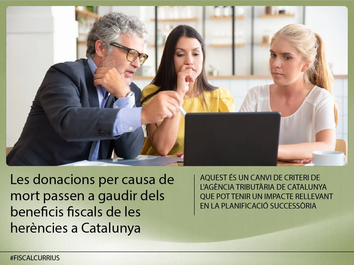 Les donacions per causa de mort passen a gaudir dels beneficis fiscals de les herències a Catalunya