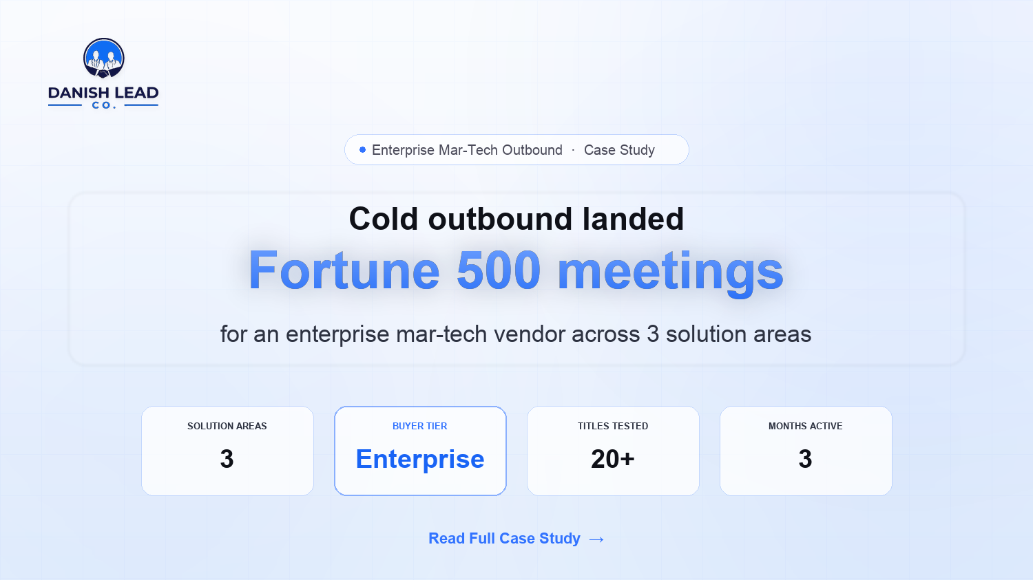 How Cold Outbound Landed Fortune 500 Meetings for an Enterprise Mar-Tech Vendor
