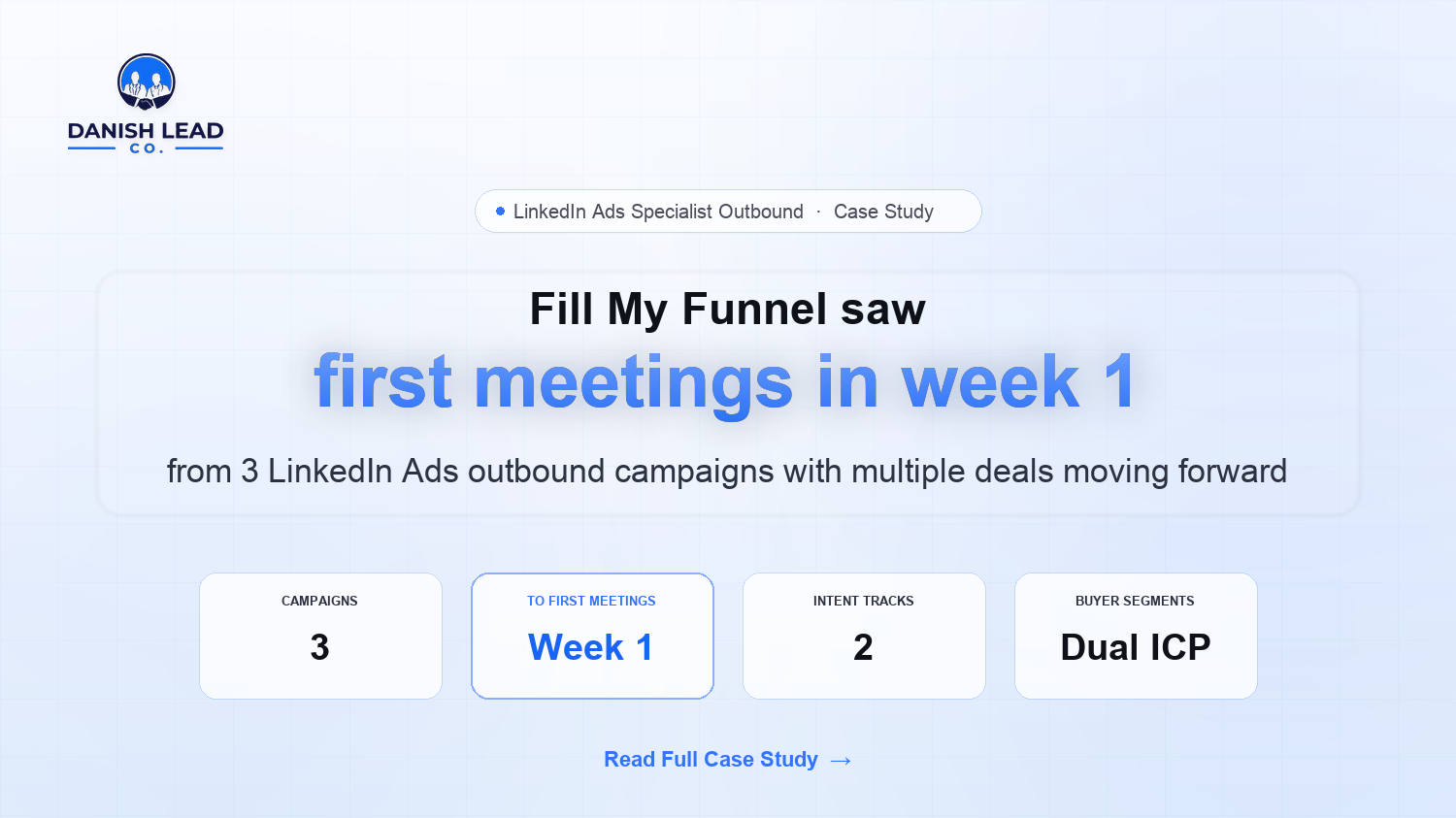 How Fill My Funnel Saw First Meetings in Week 1 From 3 LinkedIn Ads Cold Outbound Campaigns